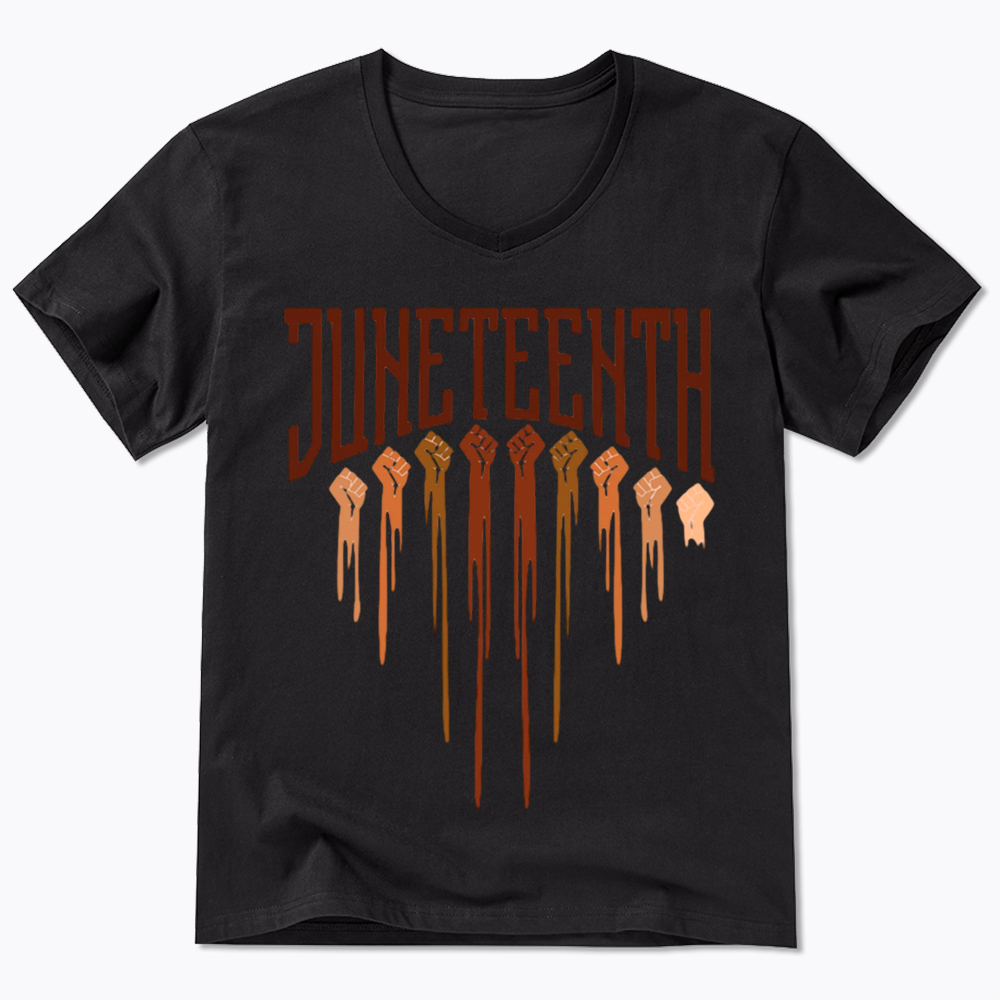 Different Races Skin Juneteenth V-Neck Classic T-Shirt