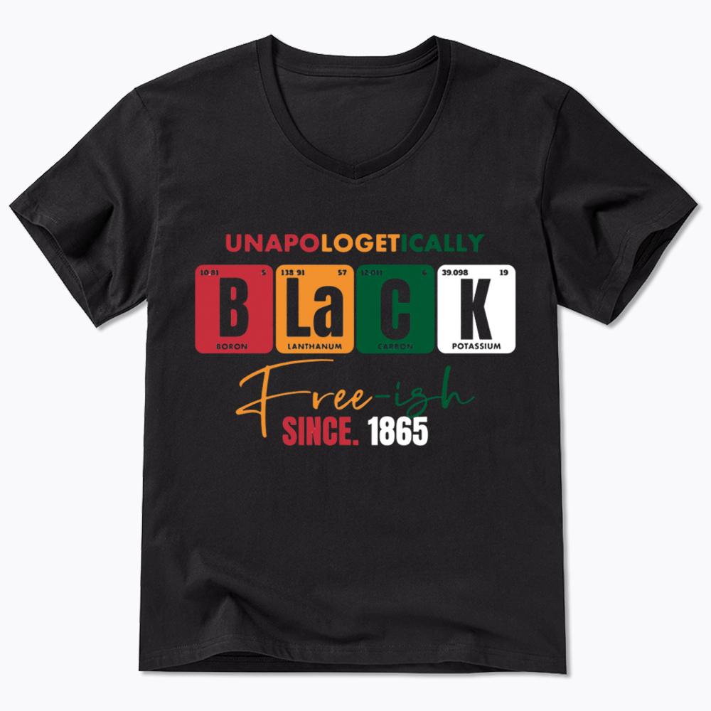 Unapologetically Black Free‑ish Since 1865 V-Neck Classic T-Shirt