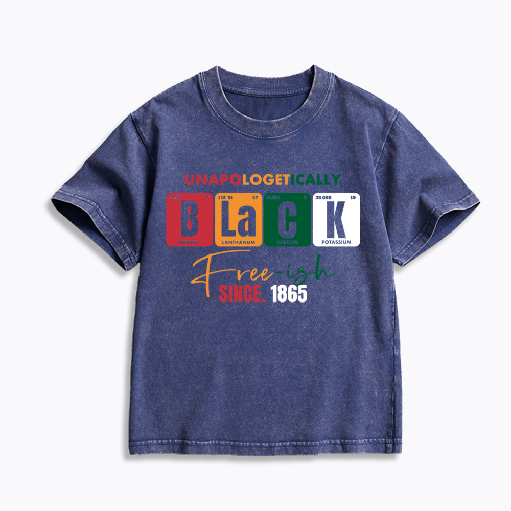 Unapologetically Black Free‑ish Since 1865 Kids Washed T-Shirt