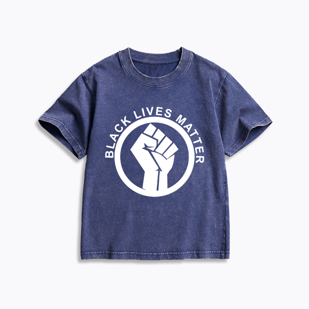 Black Lives Matter Kids Washed T-Shirt