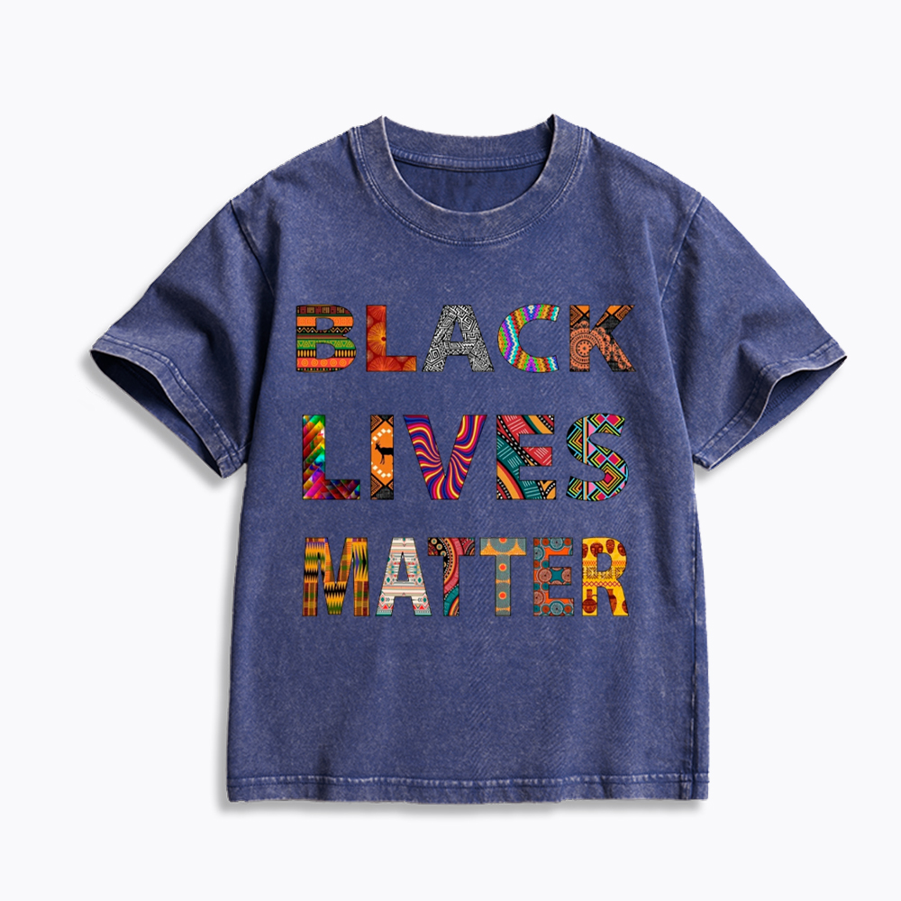 Black Lives Matter Diversity Kids Washed T-Shirt