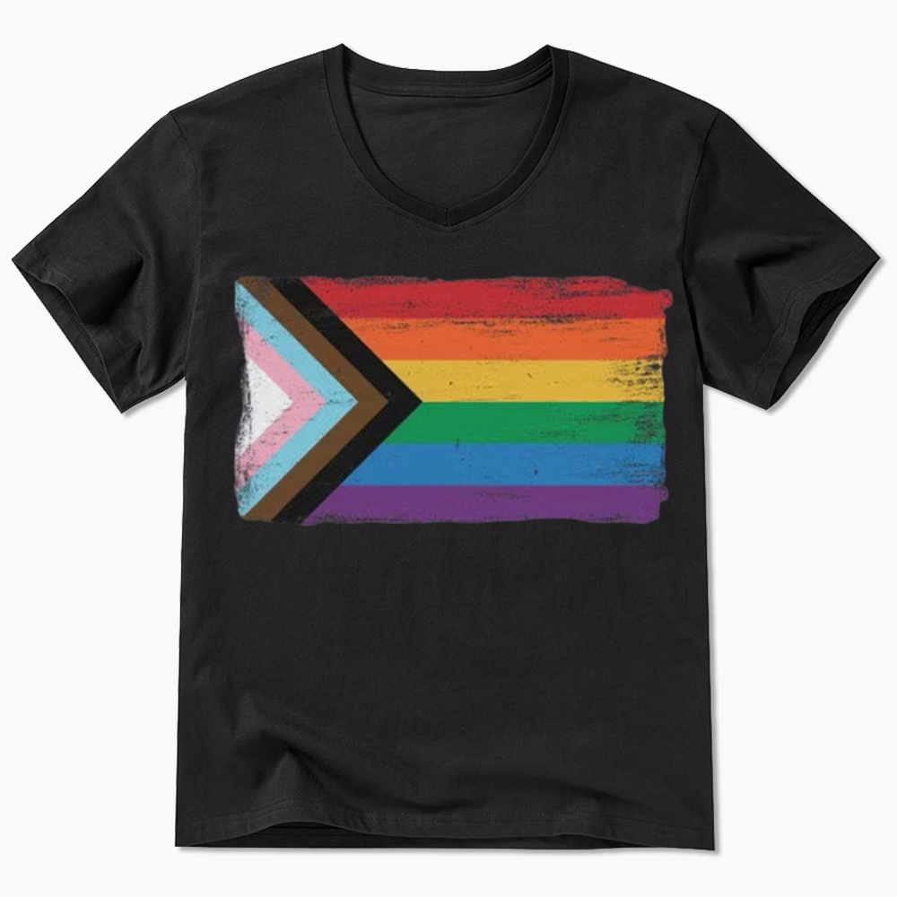 Progress Pride Flag V-Neck Classic T-Shirt