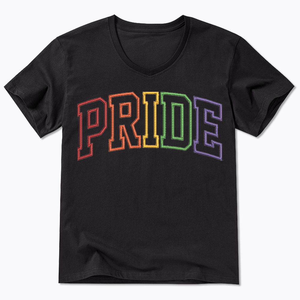 Embroidered Pride V-Neck Classic T-Shirt