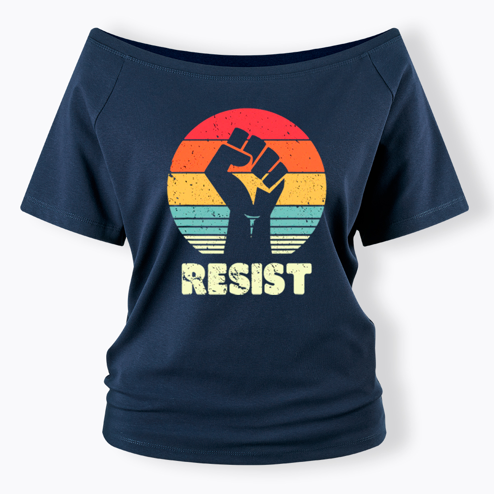 Resist Fist Off Shoulder T-shirt