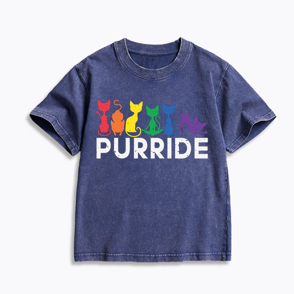 Purride Cat Kids Washed T-Shirt 