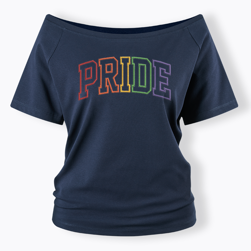 Embroidered Pride Off Shoulder T-shirt