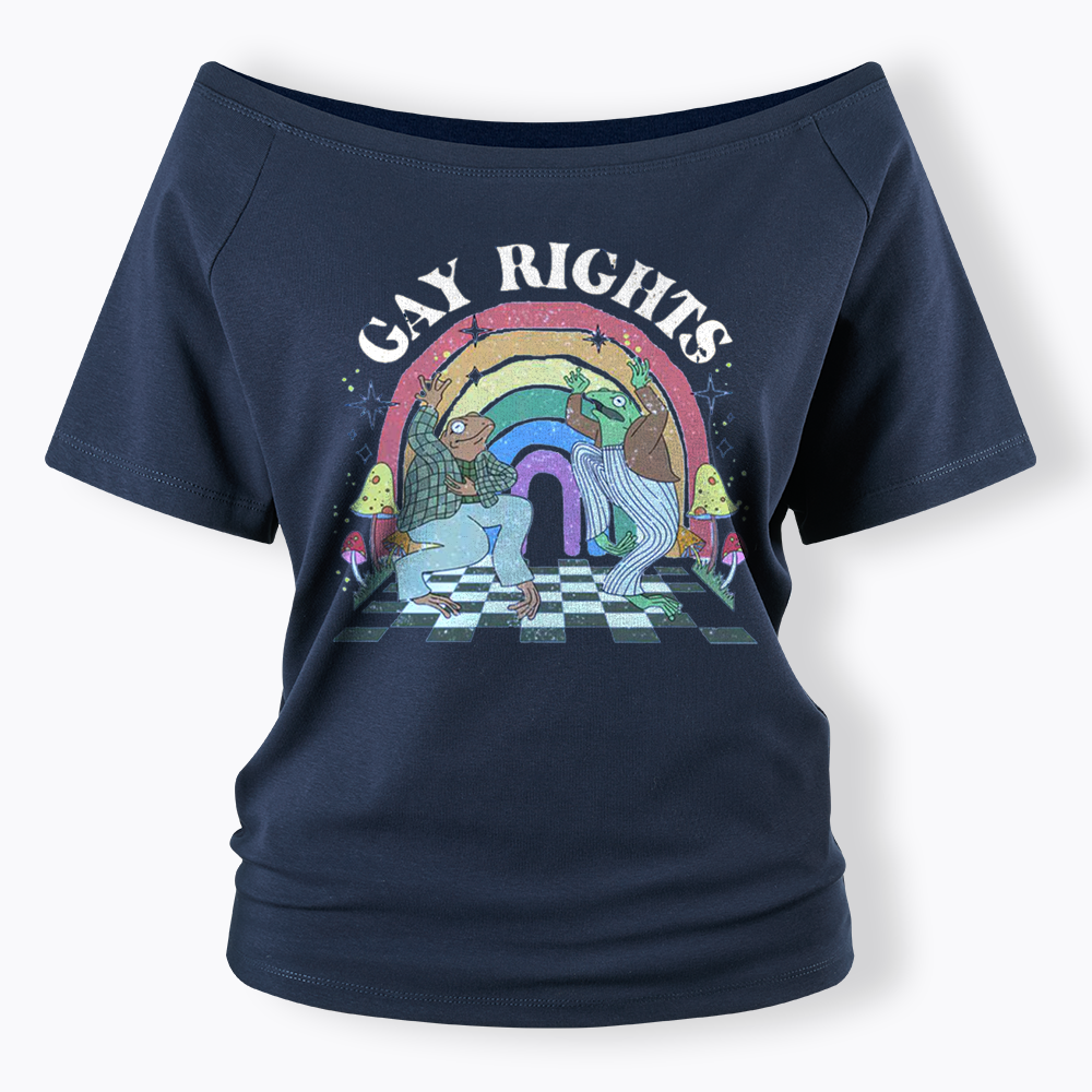 Pride Flag Off Shoulder T-shirt