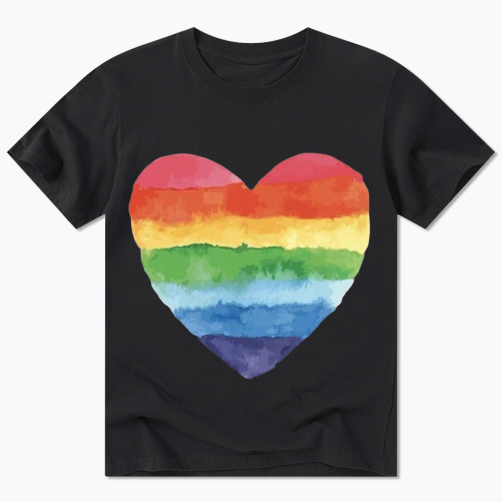 Watercolor Rainbow Heart Classic T-Shirt
