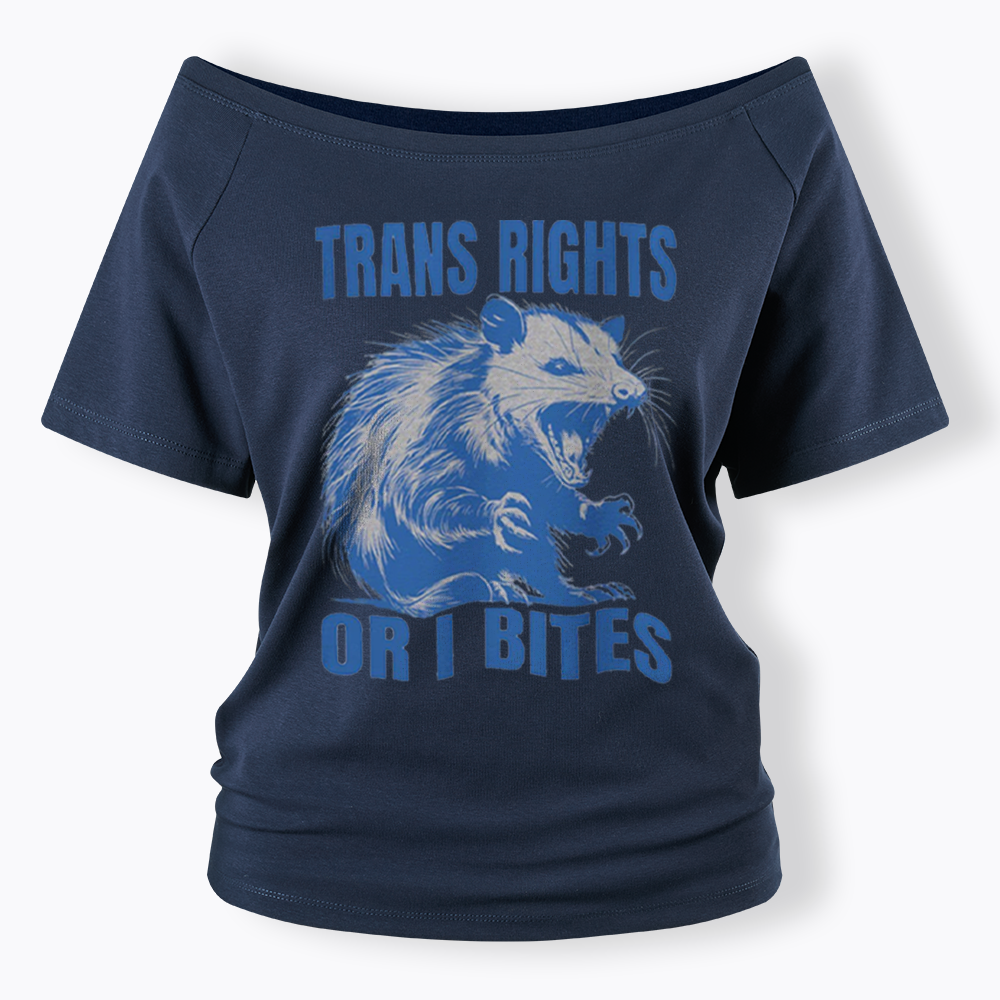 Trans Rights Off Shoulder T-shirt
