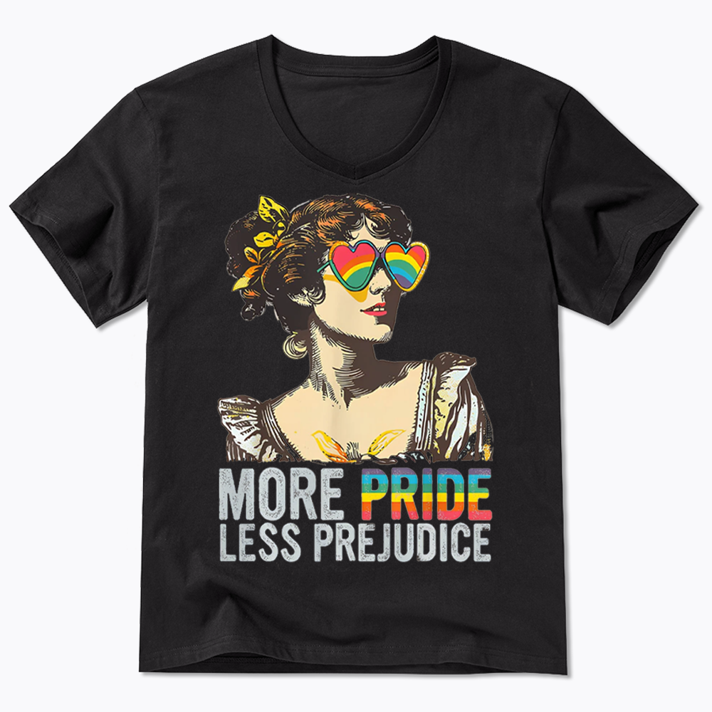 More Pride Less Prejudice V-Neck Classic T-Shirt