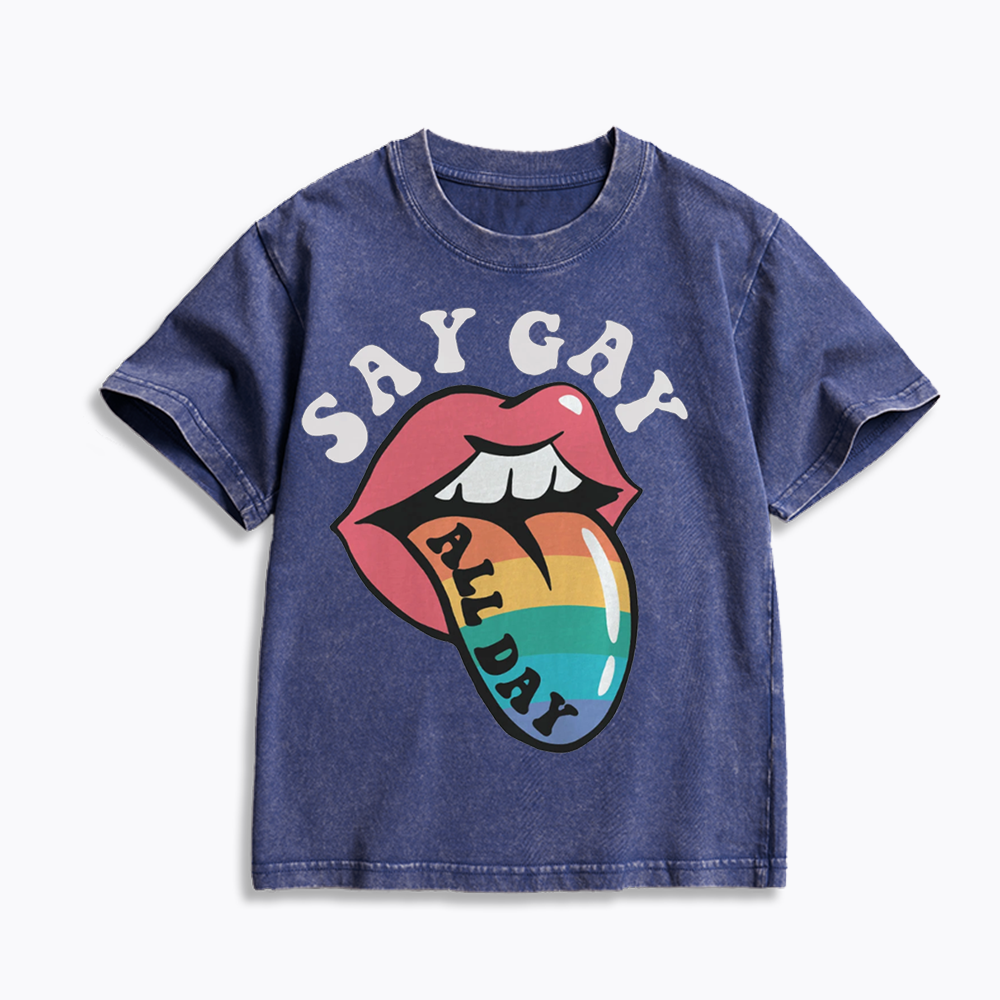 Cute Pride Kids Washed T-Shirt 