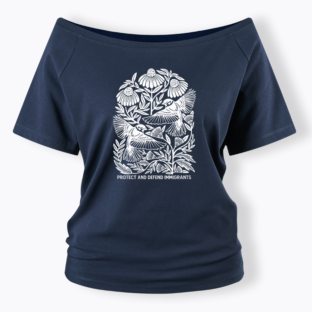Protect and Defend Immigrants Off Shoulder T-shirts