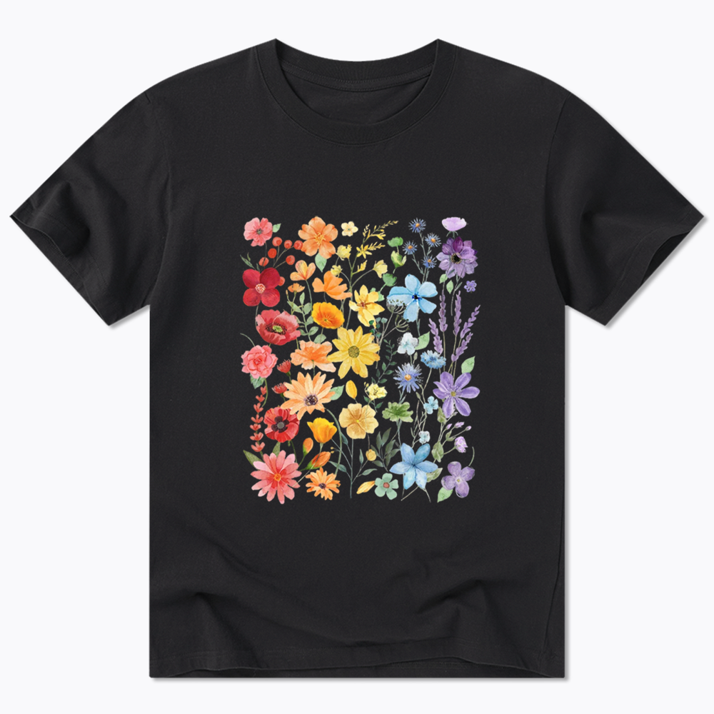 Rainbow Flowers Classic T-Shirt