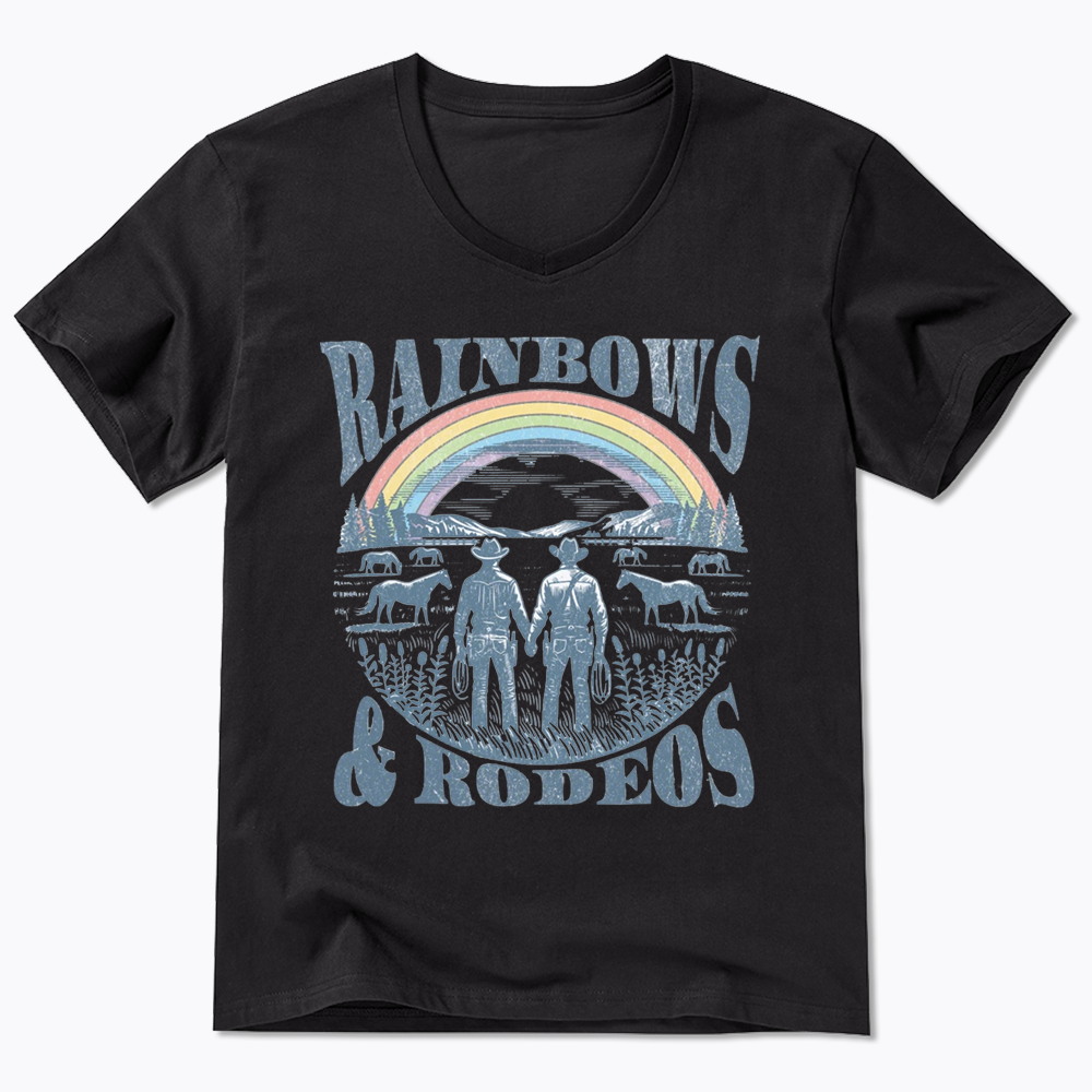Rainbows Rodeo V-Neck Classic T-Shirt