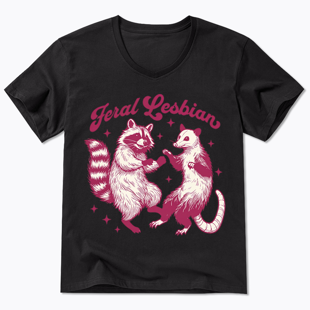 Feral Lesbian V-Neck Classic T-Shirt