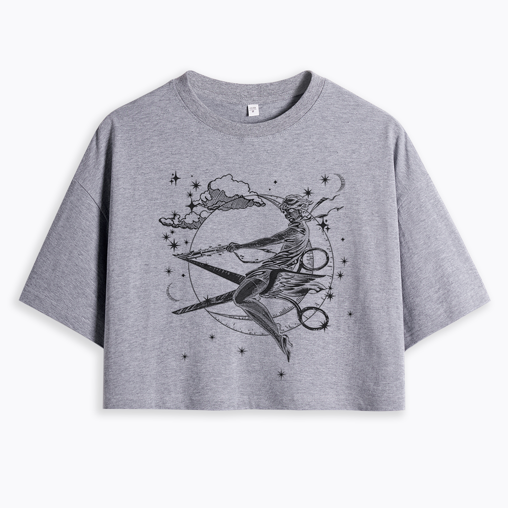 Scissors Witch Lesbian Cropped T-Shirt
