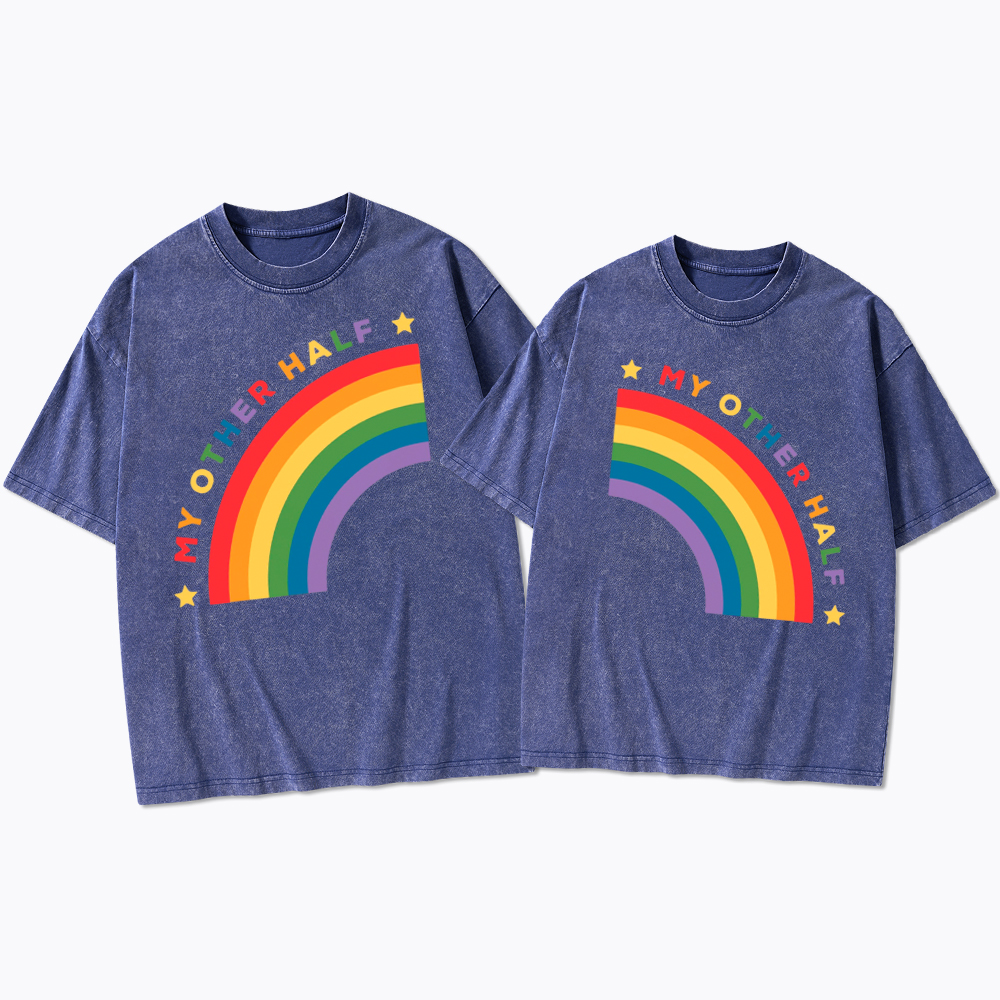 Pride Couple Matching Lesbian Washed T-Shirt