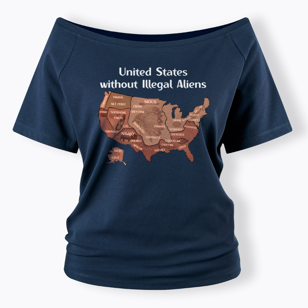 United States Without Illegal Aliens Off Shoulder T-Shirt