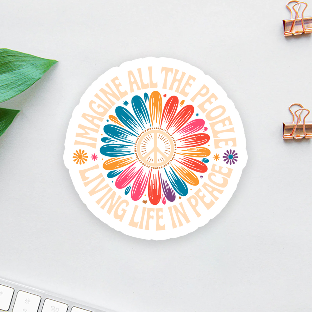 Imagine All the People Living Life in Peace Sticker