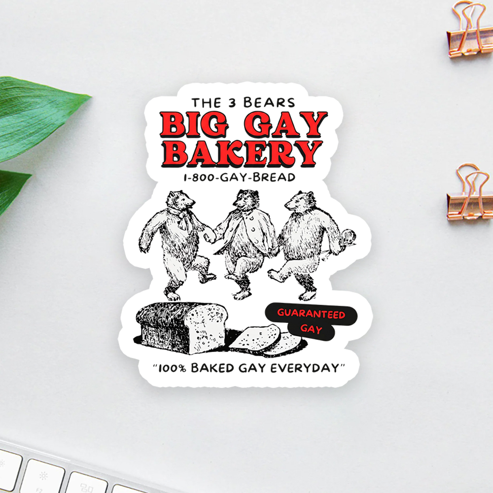 3 Bears Big Gay Bakery Sticker