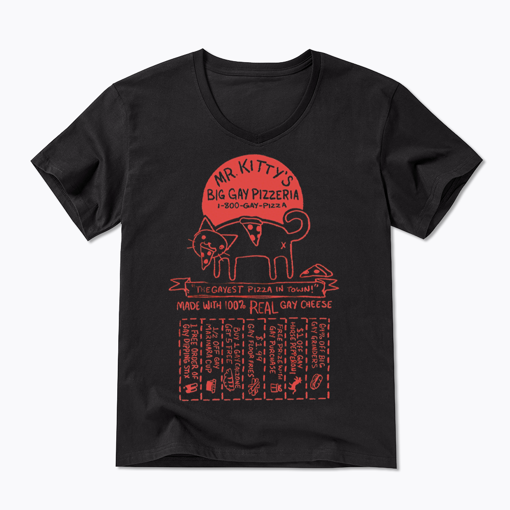 MR. KITTY’S BIG PIZZERIA V-Neck Classic T-Shirt