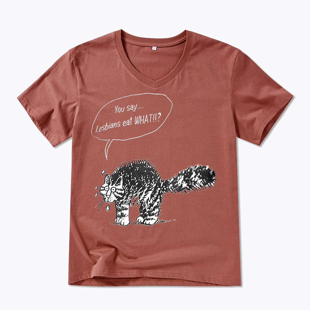 Cartoon Cat V-Neck Classic T-Shirt