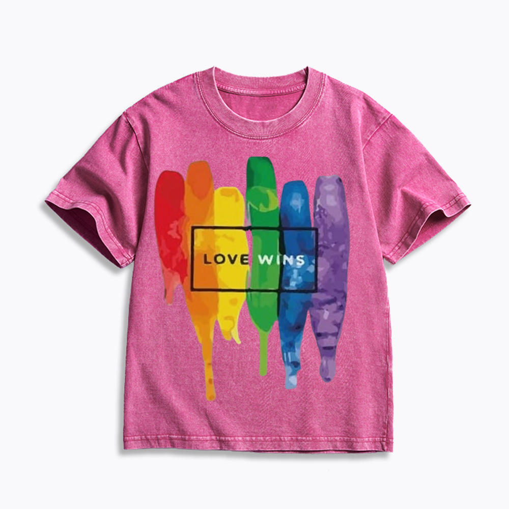Love Wins Kids Washed T-Shirt