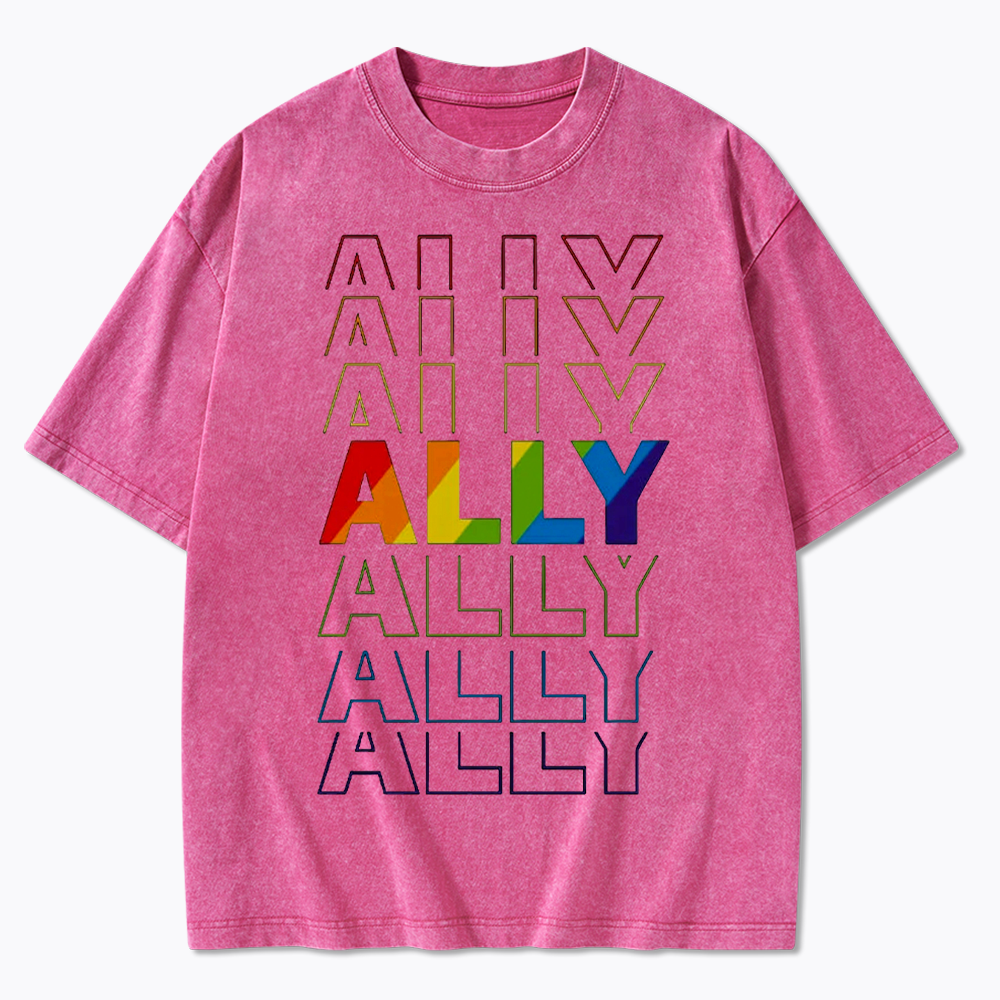 Pride Gift For Ally Washed T-Shirt