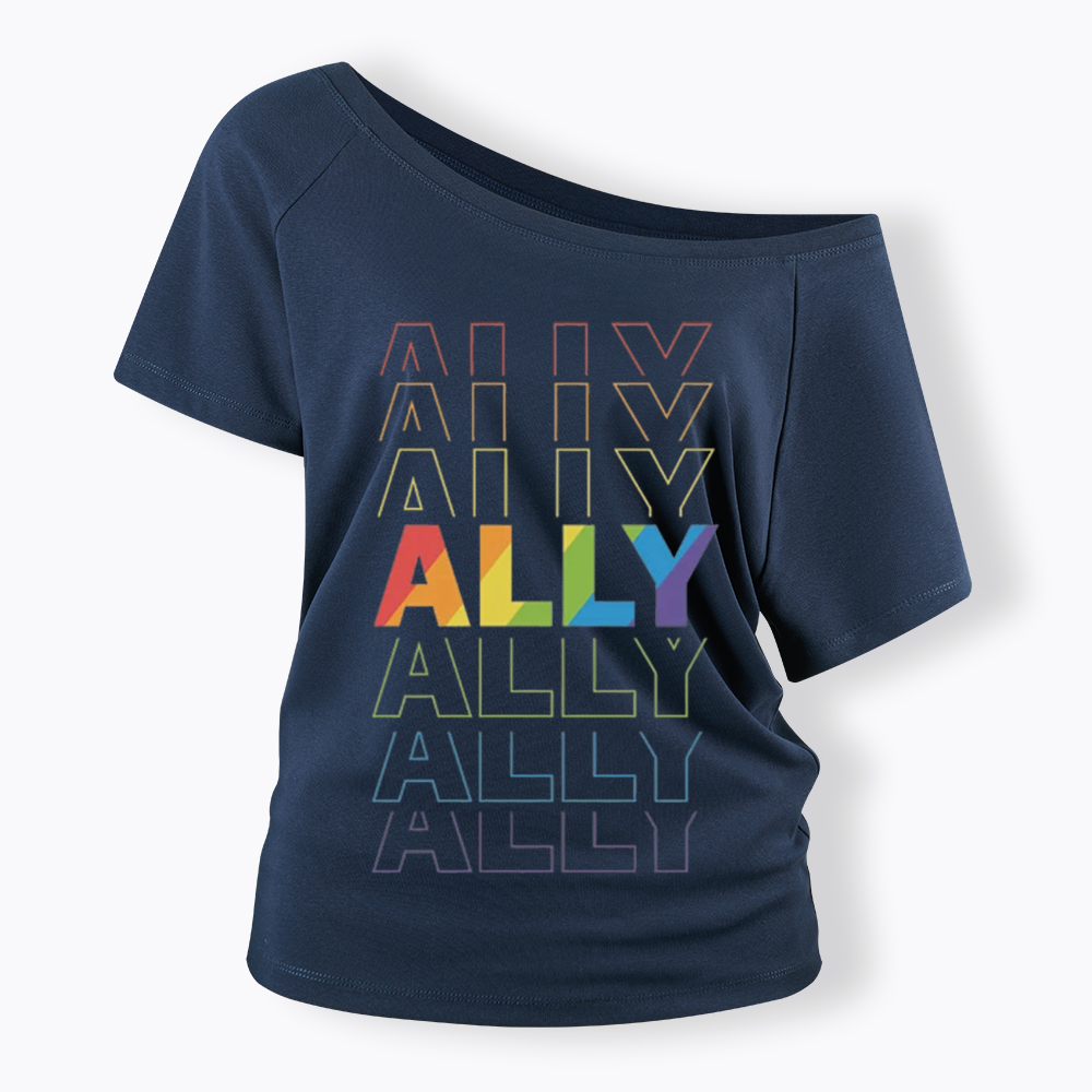 Pride Gift For Ally Off Shoulder T-shirt