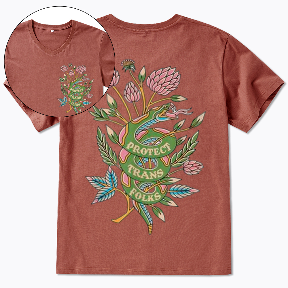 Protect Trans Folks V-Neck Classic T-Shirt