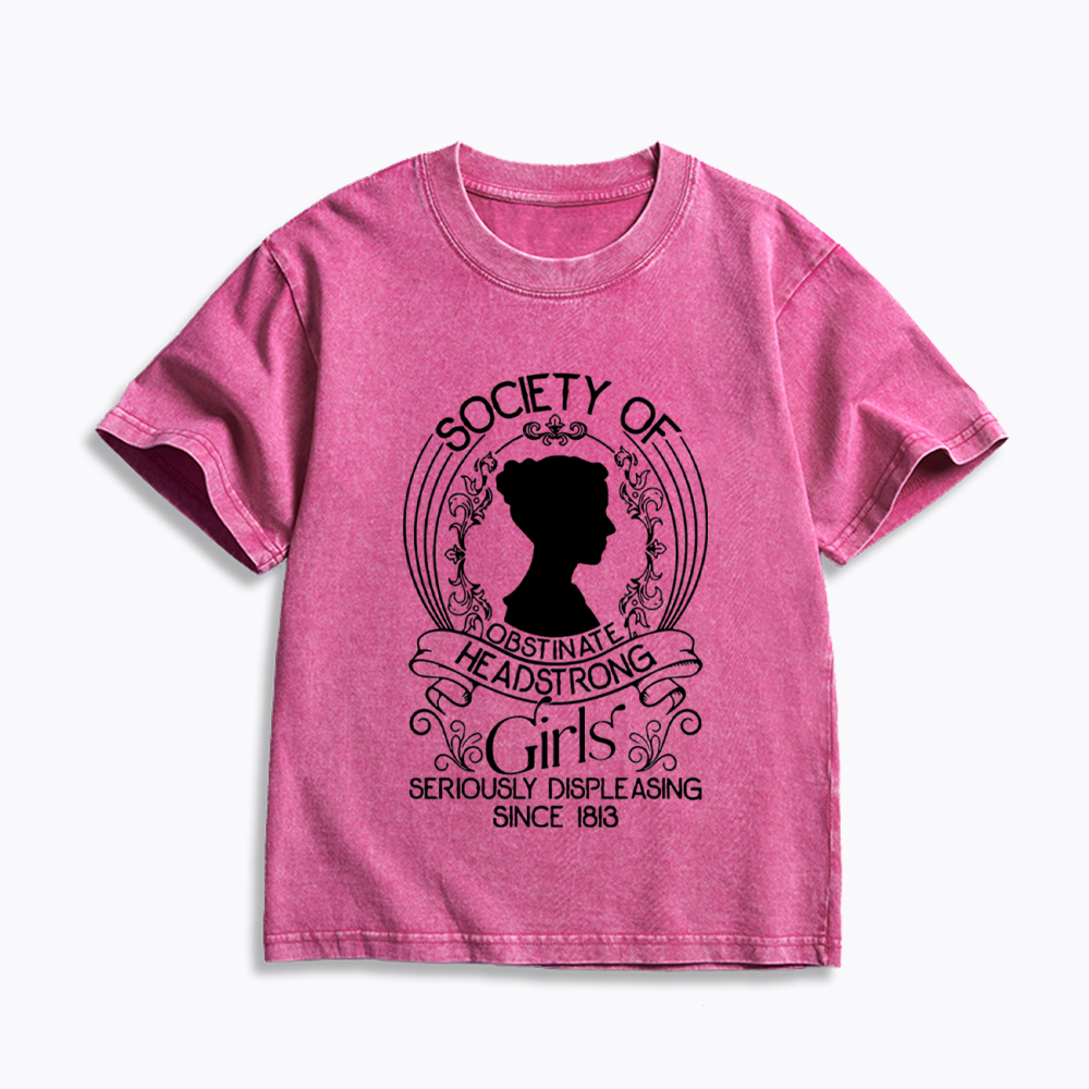 Society Of Obstinate Headstrong Girls Kids Washed T-Shirt