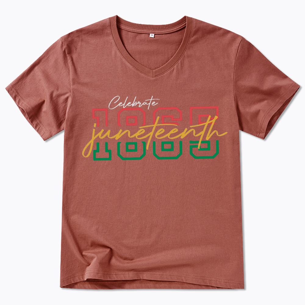 Celebrate 1865 Juneteenth V-Neck Classic T-Shirt