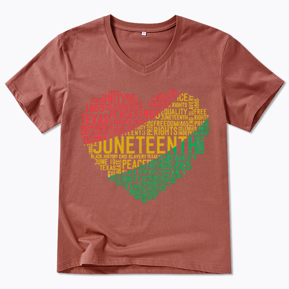 Juneteenth Heart Black History V-Neck Classic T-Shirt