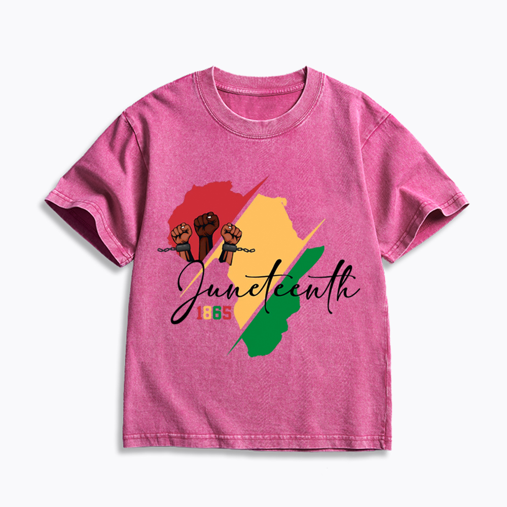 Black Culture Juneteenth Kids Washed T-Shirt
