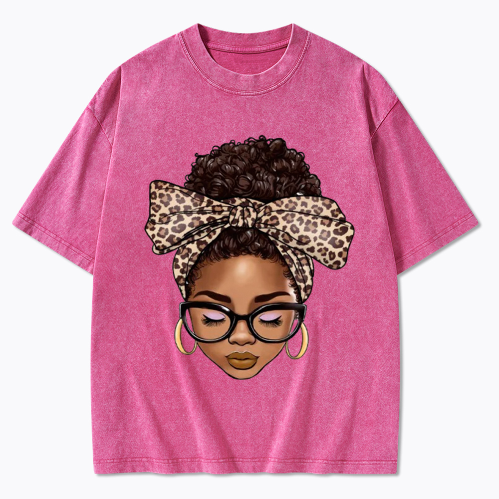Black Woman Juneteenth Washed T-Shirt