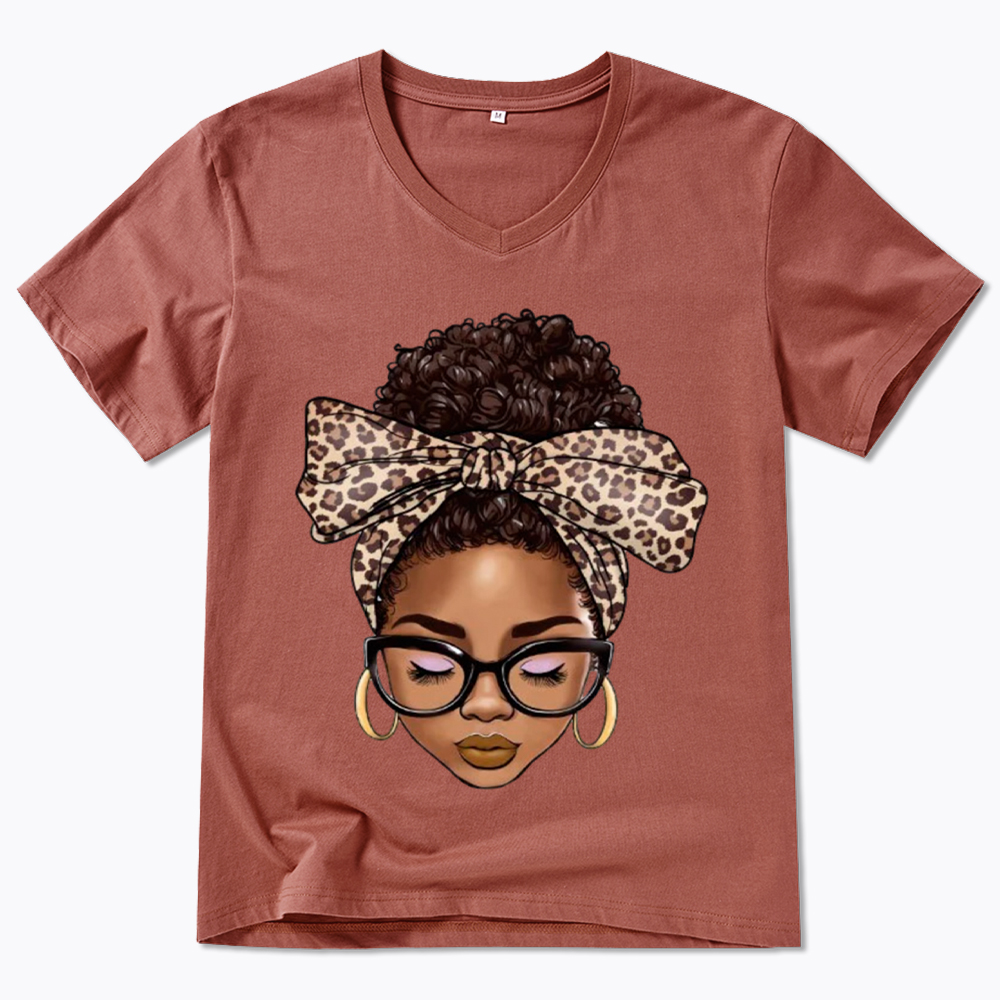 Black Woman Juneteenth V-Neck Classic T-Shirt