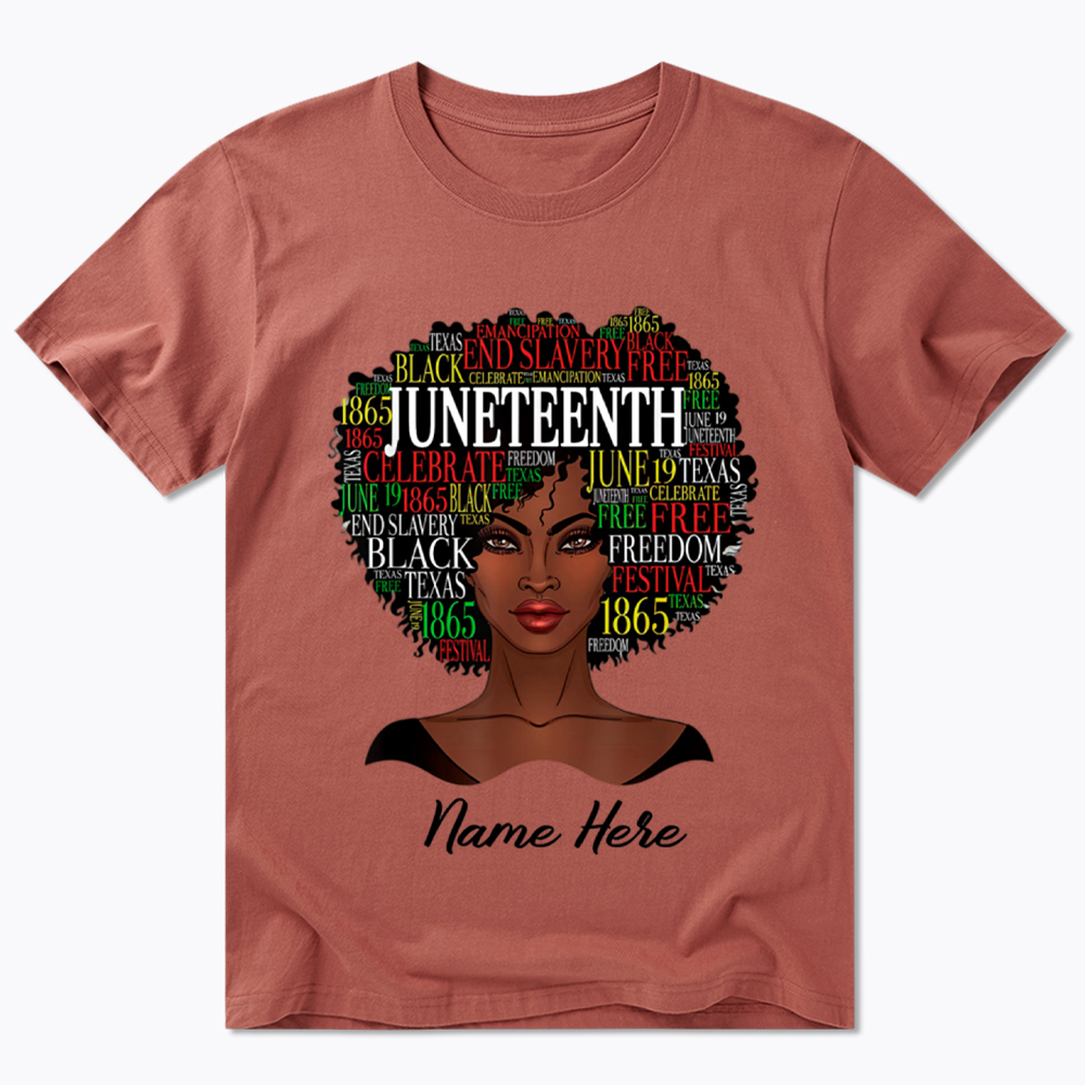 Personalized Juneteenth Black Women Natural Hair Classic T-Shirt