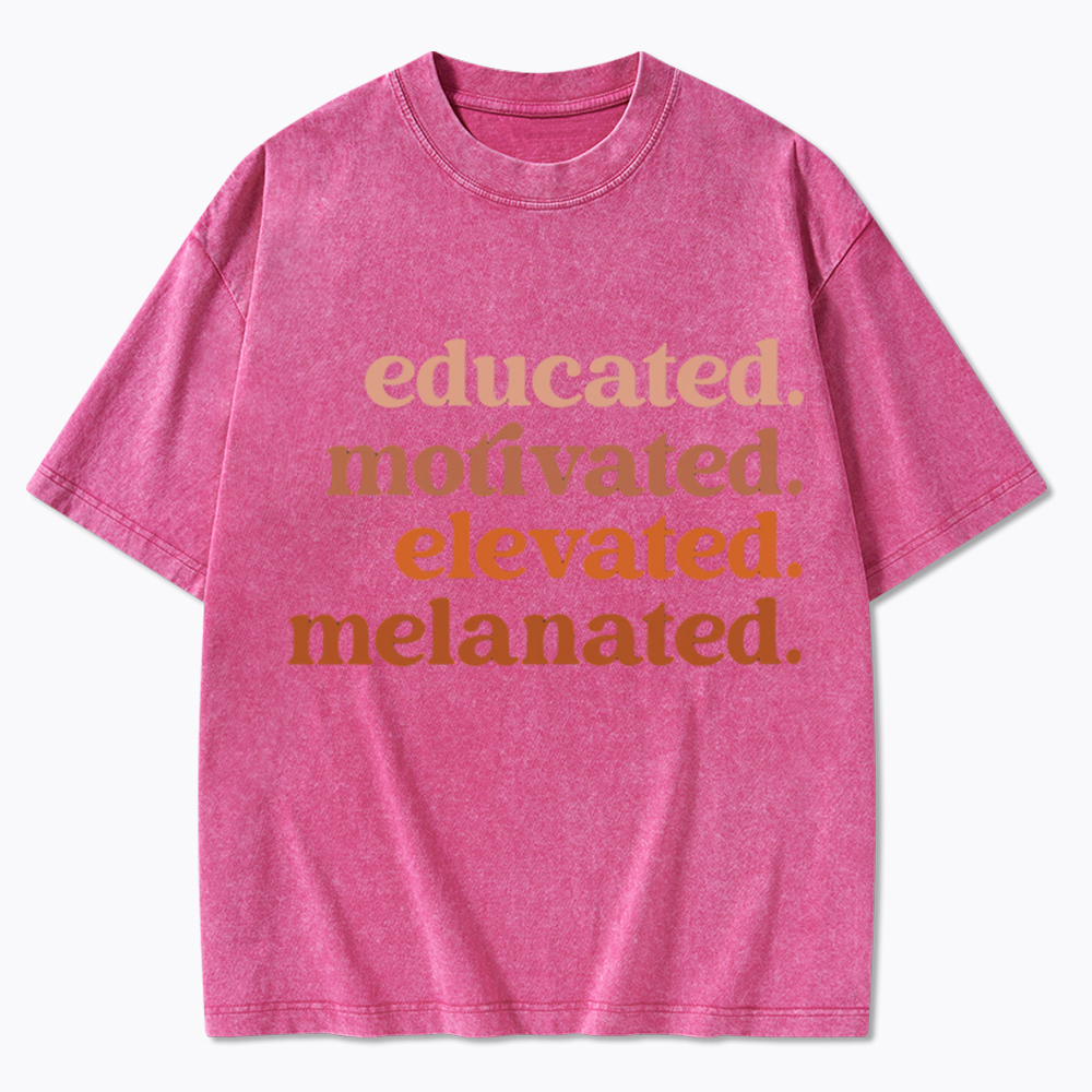 Educated Motivated Melanated Washed T-Shirt