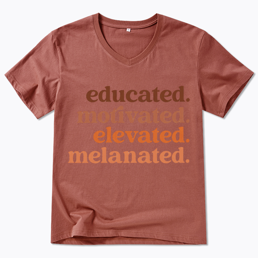 Educated Motivated Melanated V-Neck Classic T-Shirt