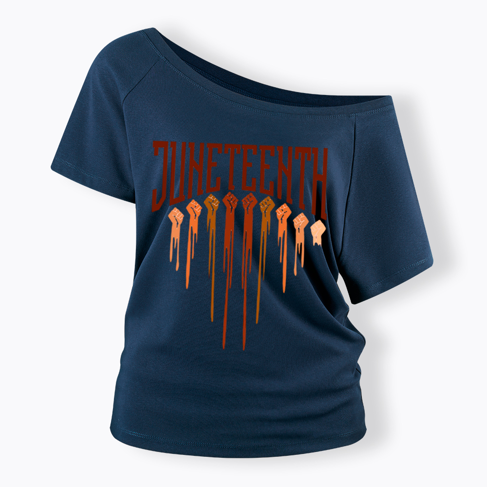 Different Races Skin Juneteenth Off Shoulder T-shirt