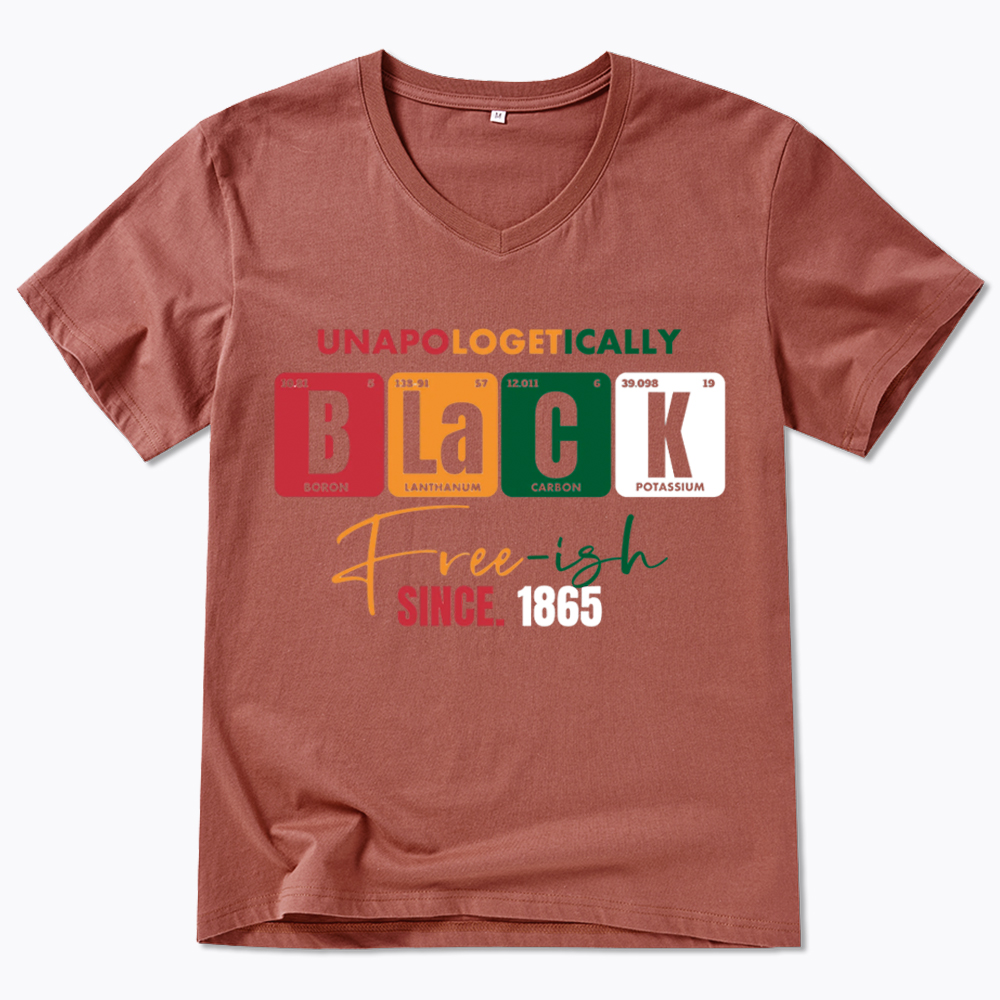 Unapologetically Black Free‑ish Since 1865 V-Neck Classic T-Shirt