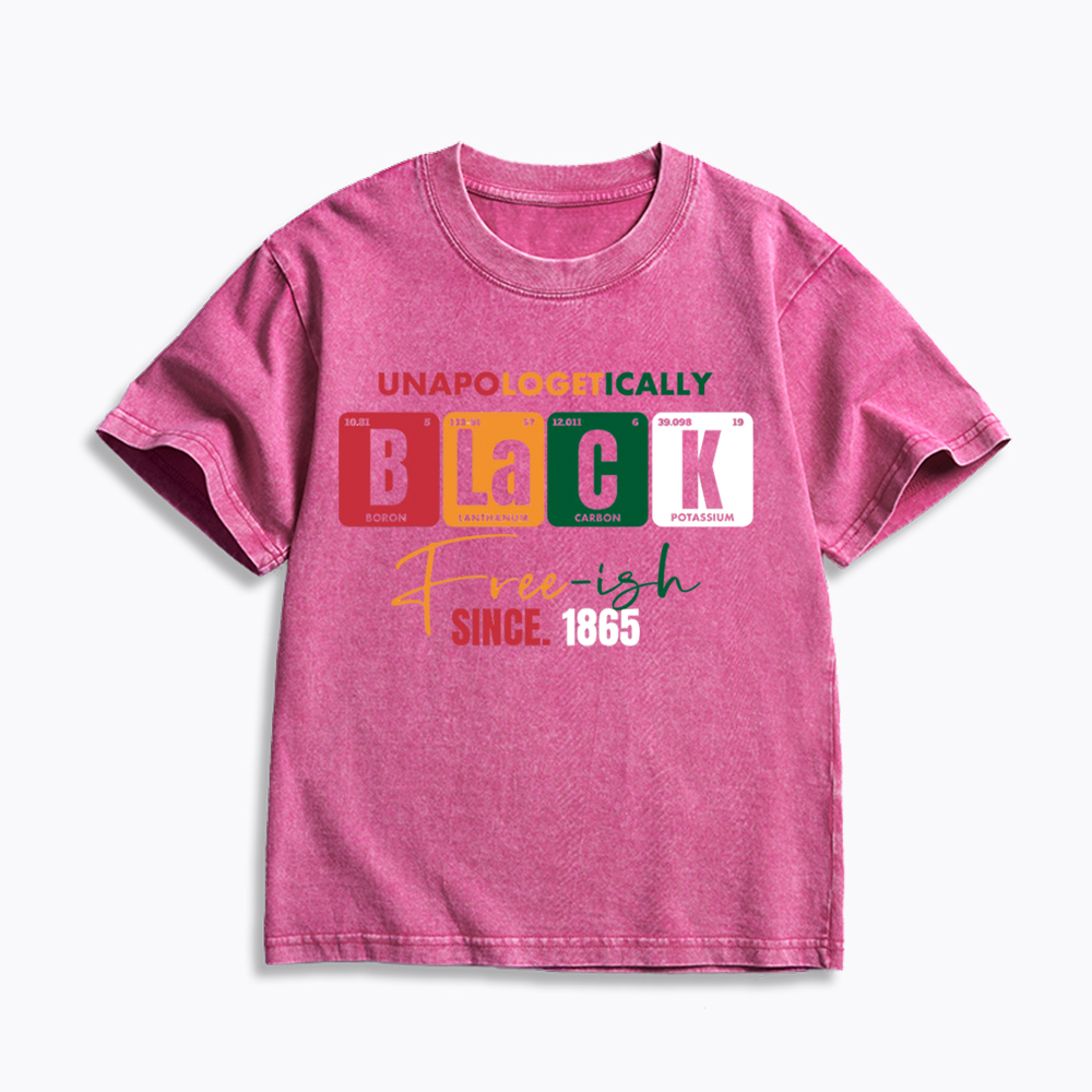Unapologetically Black Free‑ish Since 1865 Kids Washed T-Shirt