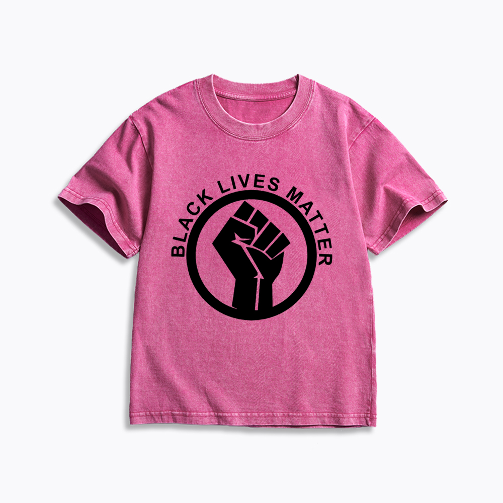 Black Lives Matter Kids Washed T-Shirt