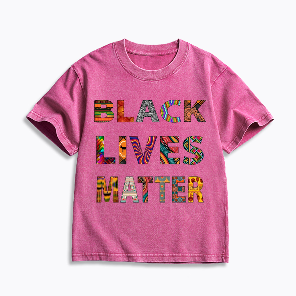 Black Lives Matter Diversity Kids Washed T-Shirt
