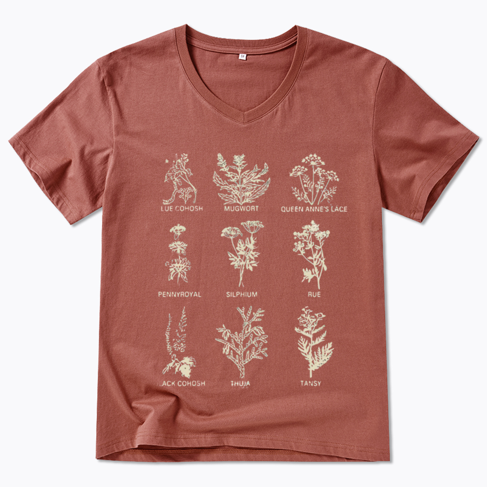 My Body My Choice Abortion Plant Herbs V-Neck Classic T-Shirt