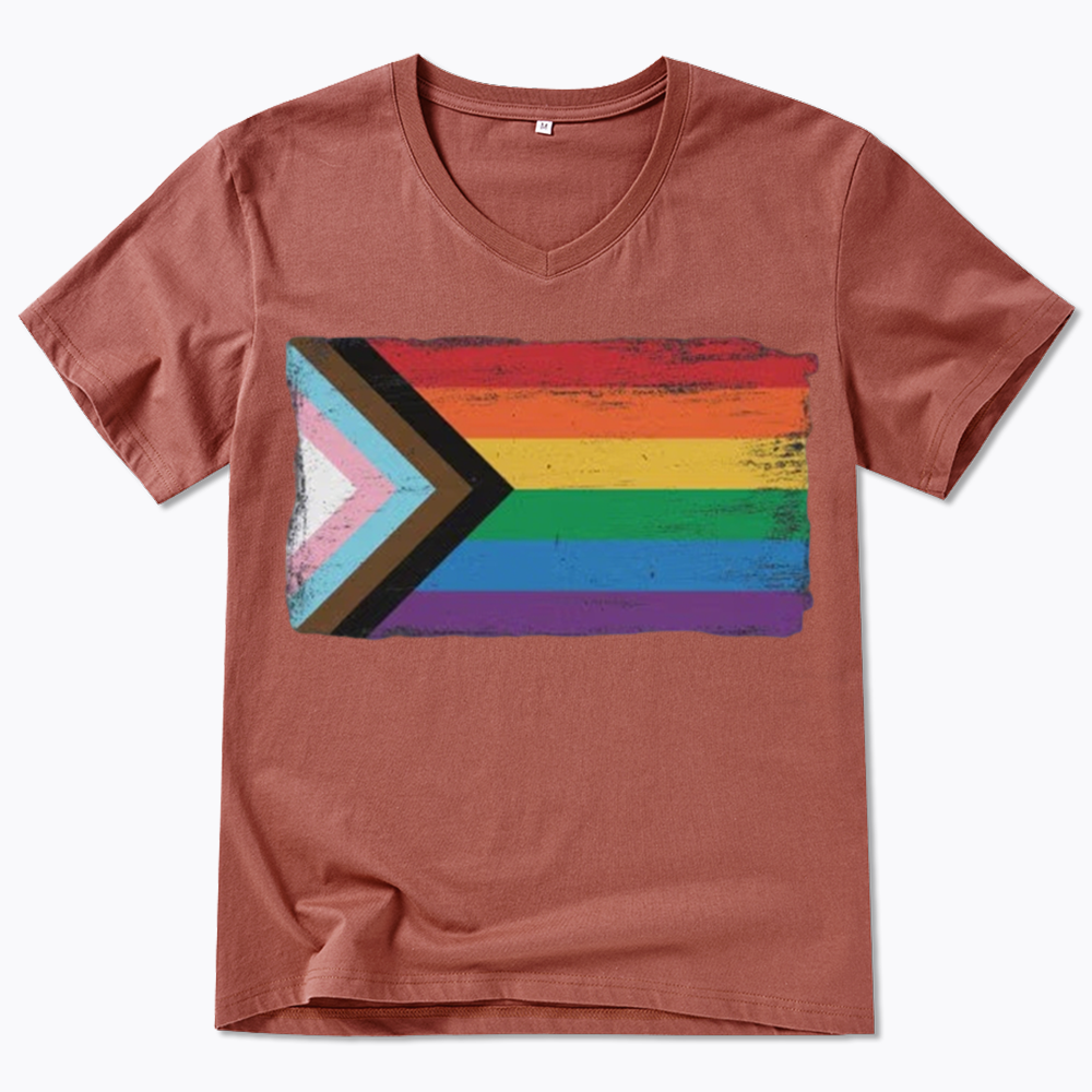 Progress Pride Flag V-Neck Classic T-Shirt