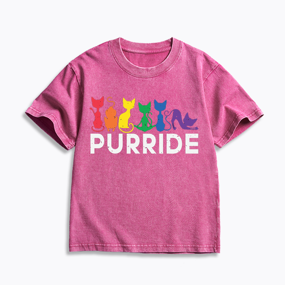 Purride Cat Kids Washed T-Shirt 