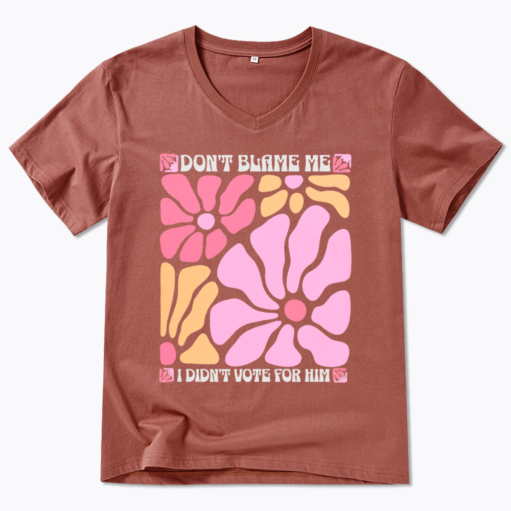 I Didn't Vote For Him Wildflowers V-Neck Classic T-Shirt