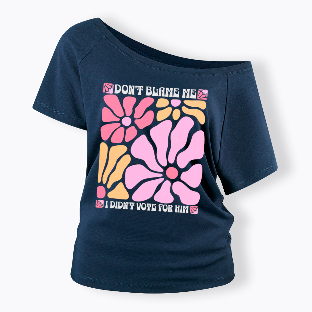 I Didn't Vote For Him Wildflowers Off Shoulder T-shirt