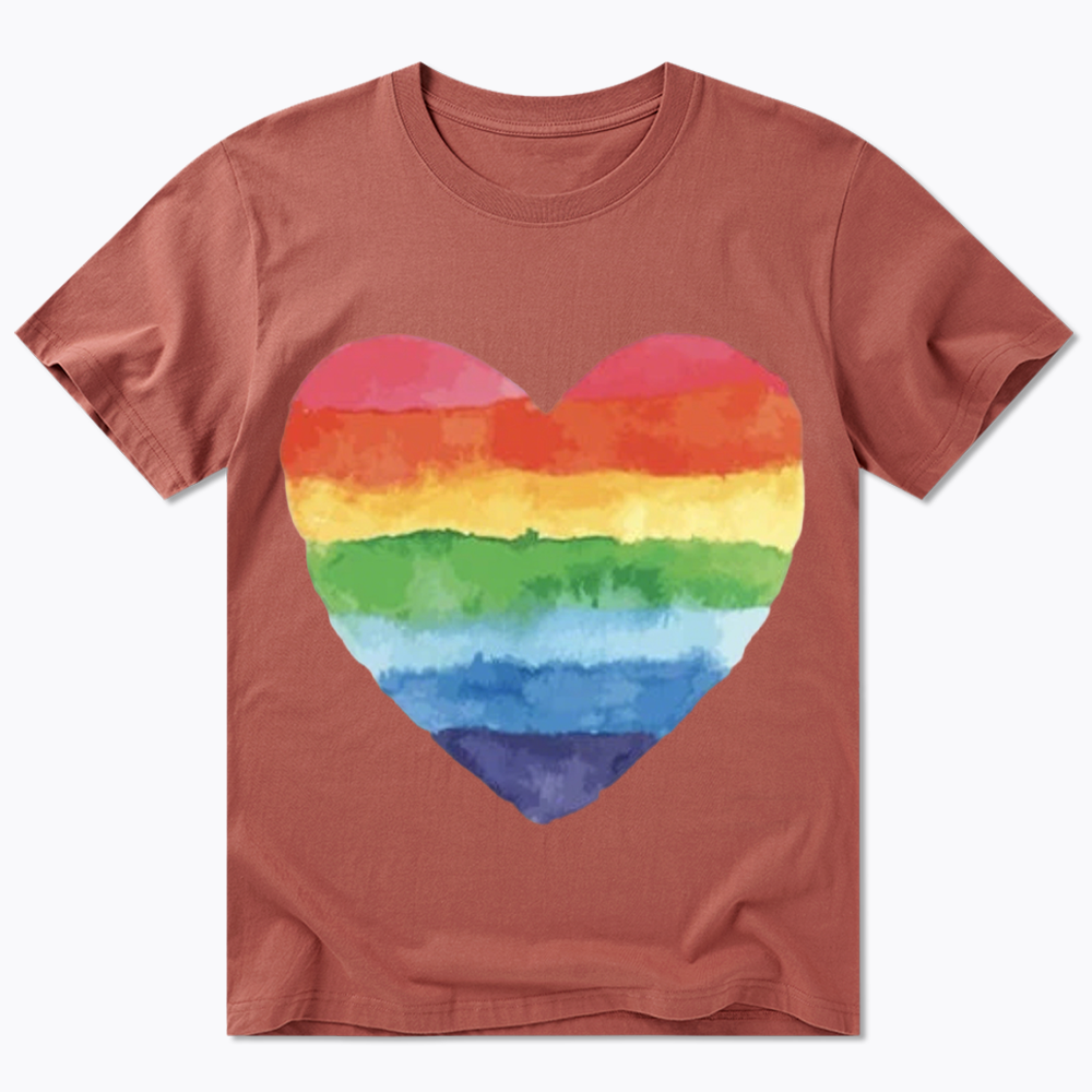 Watercolor Rainbow Heart Classic T-Shirt